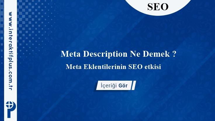 Meta Description Ne Demek