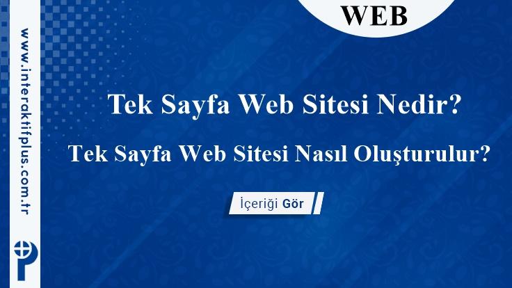 Tek Sayfa Web Sitesi